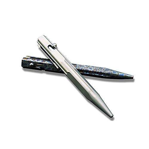 Titanium Bolt Action Ballpoint Pen with Clip - Multicolored