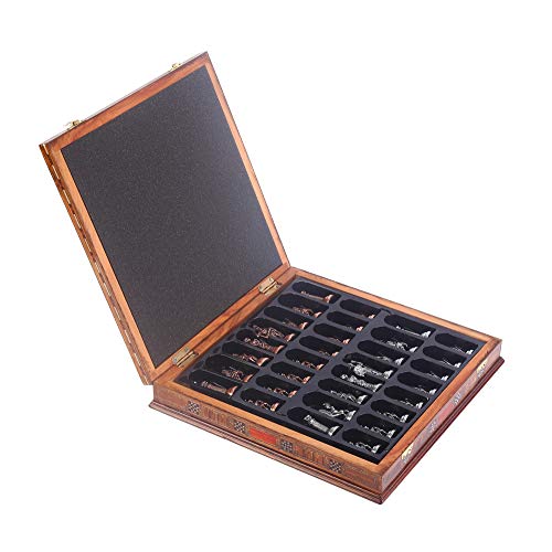 Egypt Pharaoh Antique Copper Metal Chess Set with Wooden Board