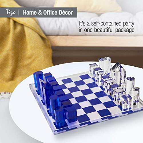 Tizo Design 17" Lucite Chess Set, Stylish Options
