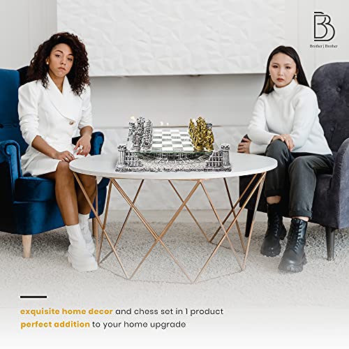 Ancient Roman Gladiators 3D Chess Set with Glass Board