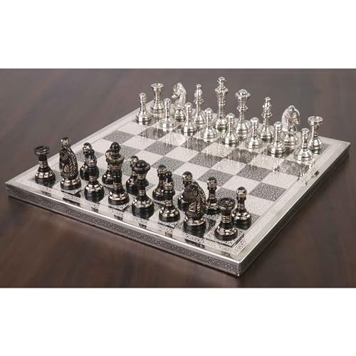 Luxury Staunton-Inspired Chess Set with Antique Brass Pieces