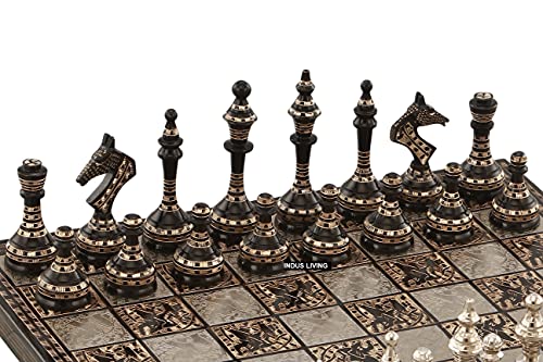 Luxury Handmade Metal Chess Board Set for Professionals