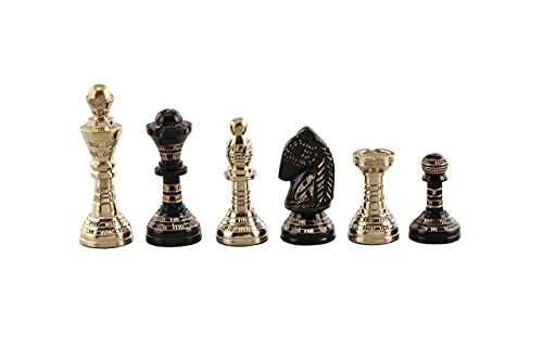 Handmade Luxury Brass Metal Chess Set with Red Velvet Box