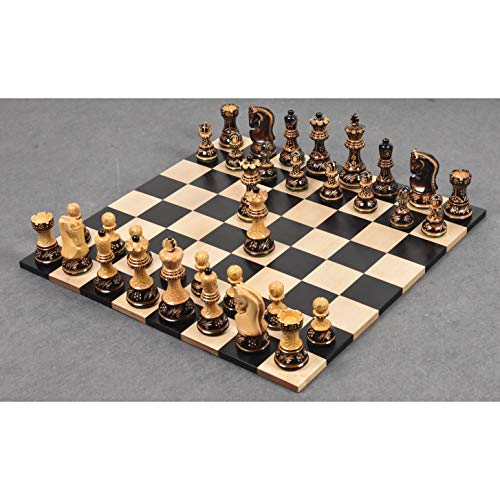 Luxury Russian Zagreb Chess Set, Boxwood, 3.9-in King