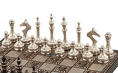 Luxury Handmade Metal Chess Board Set for Professionals