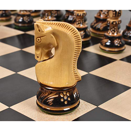 Luxury Russian Zagreb Chess Set, Boxwood, 3.9-in King