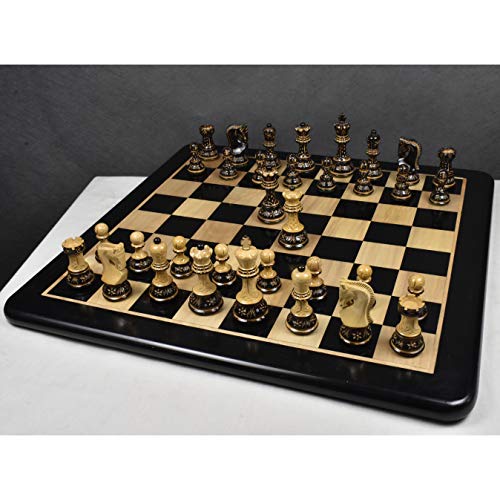Luxury Russian Zagreb Chess Set, Boxwood, 3.9-in King