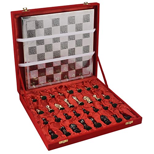 Luxury Staunton-Inspired Chess Set with Antique Brass Pieces