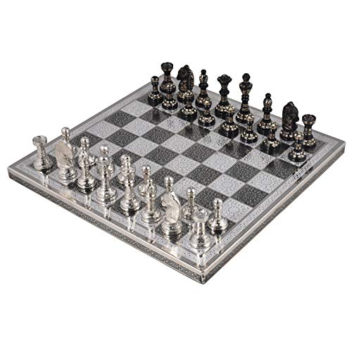 Luxury Staunton-Inspired Chess Set with Antique Brass Pieces