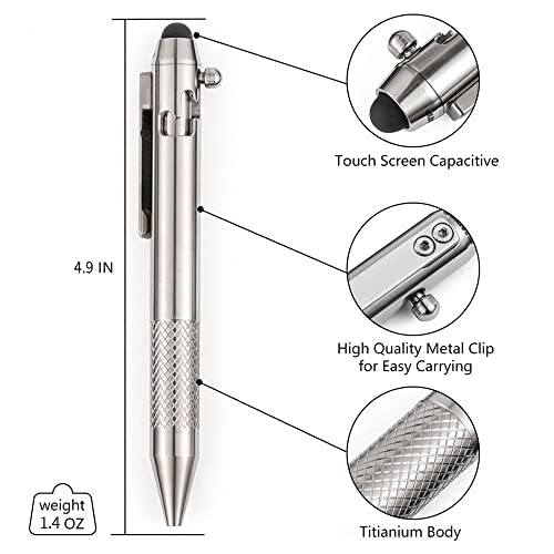 Titanium Bolt Action Pen Stylus with Pocket Clip