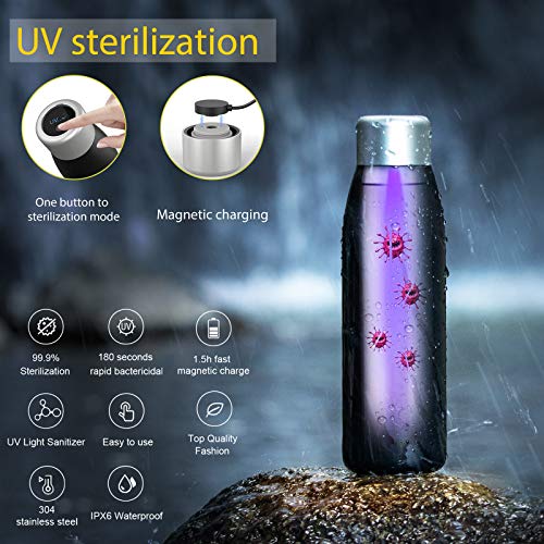 Self-Cleaning Insulated Stainless Steel Water Bottle with UV Purifier