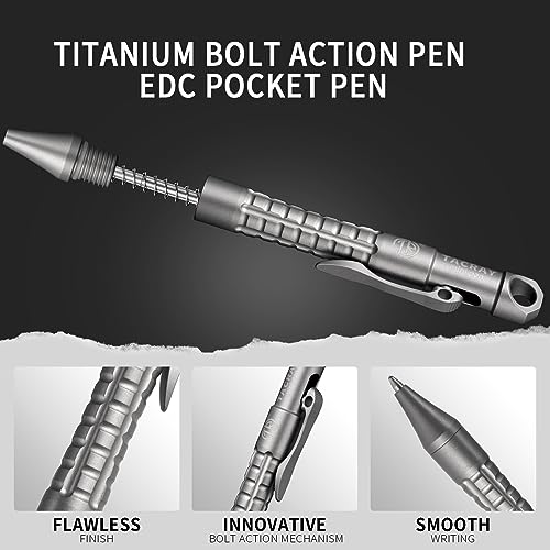 TISUR Titanium Bolt Action EDC Pocket Pen, Clip Style