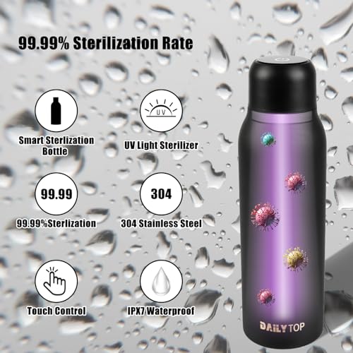 20oz Insulated Stainless Steel UV Purifying Water Bottle