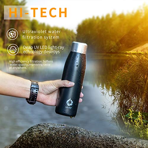 Self-Cleaning Insulated Stainless Steel Water Bottle with UV Purifier