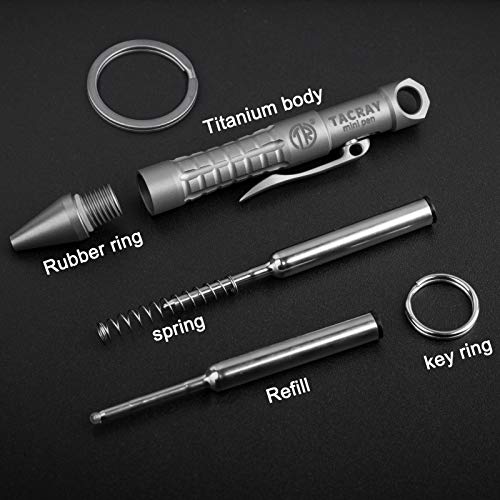 TISUR Titanium Bolt Action EDC Pocket Pen, Clip Style