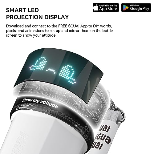 SGUAI Smart Water Bottle/Coffee Cup, LED Display, APP Control