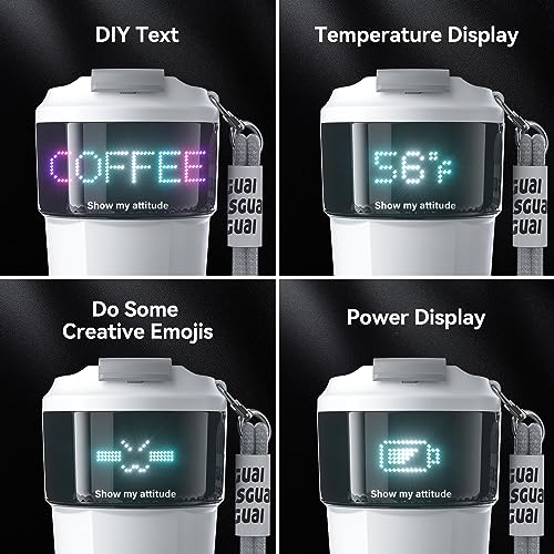 SGUAI Smart Water Bottle/Coffee Cup, LED Display, APP Control