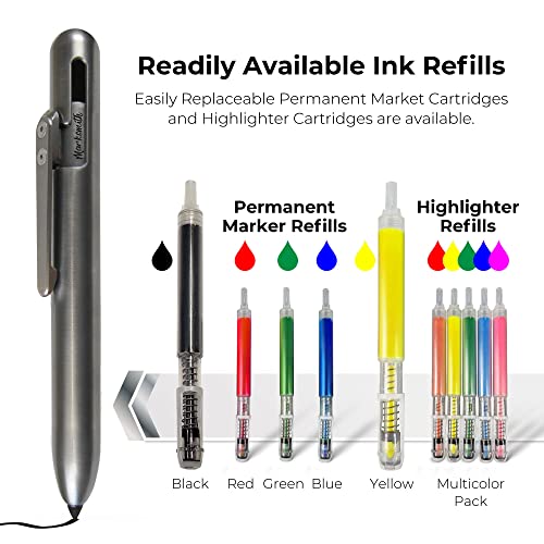 MARKSMITH Titanium Retractable Permanent Marker - Write Anywhere