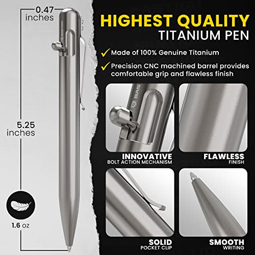 BASTION® Luxury Titanium Bolt Action Ballpoint Pen