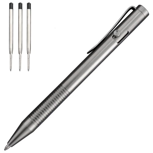 Titanium Bolt Action Pen with Stylus, Silver