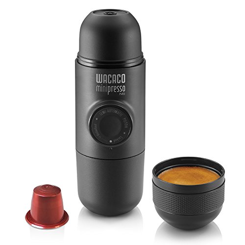 Portable espresso maker for Nespresso capsules, manual operation