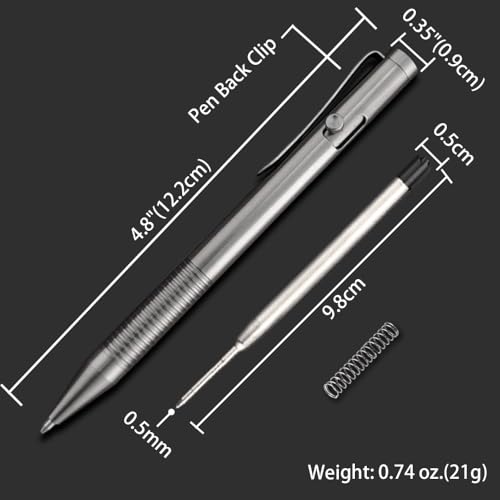 Titanium Bolt Action Pen with Stylus, Silver