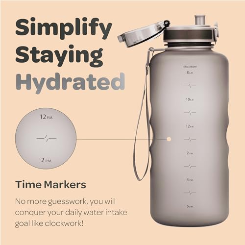 Hydracy 2L Water Bottle: Leakproof, Motivational Timeline