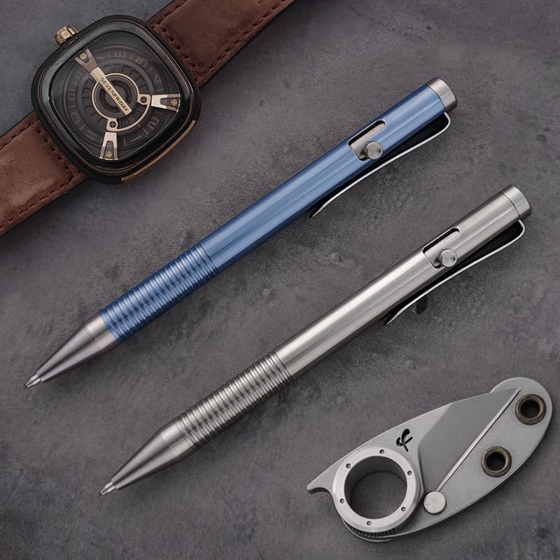 Titanium Bolt Action Pen with Stylus, Silver