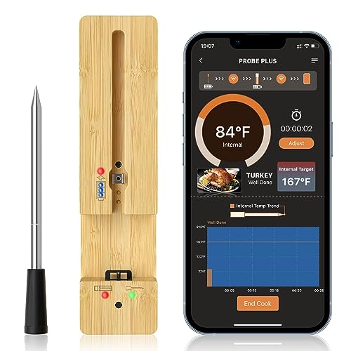 Bluetooth Thermometer for BBQ, Kitchen, Oven, Grill - 300FT Range