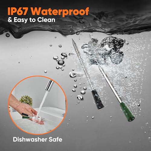 Smart Wireless Meat Thermometer with Dual Probes (Green)