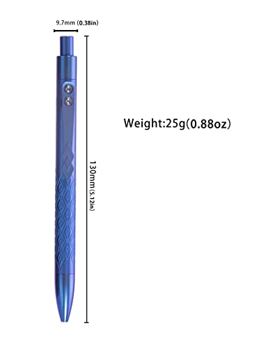 Blue 9TiEDC Titanium Stylish Metal EDC Pen Smooth