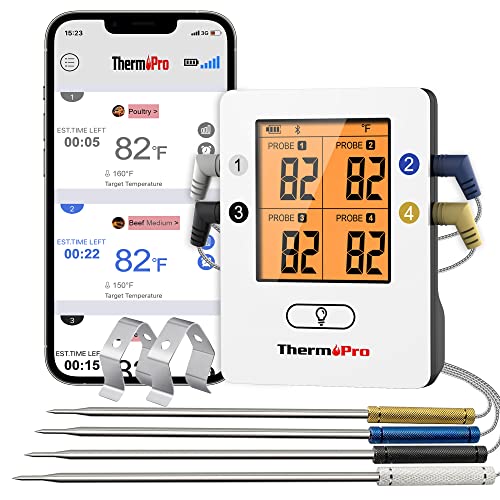 ThermoPro TP25 Smart Wireless Meat Thermometer, Bluetooth BBQ