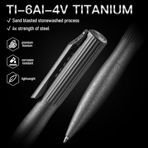 TIMULTI Titanium Bolt Action EDC Writing Pen, Metal Tactical