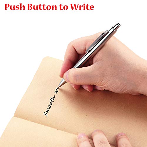 Titanium Push Button Ballpoint Pen - Lightweight Signature Gift