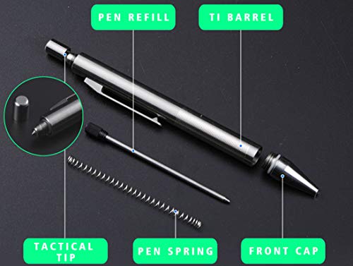 Titanium Push Button Ballpoint Pen - Lightweight Signature Gift