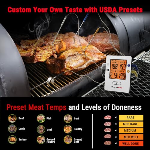 ThermoPro TP25 Smart Wireless Meat Thermometer, Bluetooth BBQ