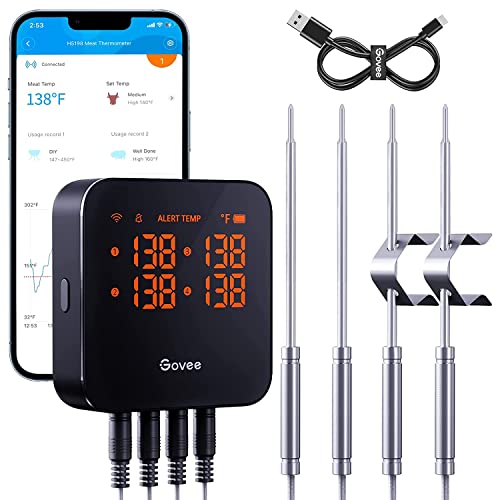 Govee WiFi Bluetooth Meat Thermometer with 4 Probes