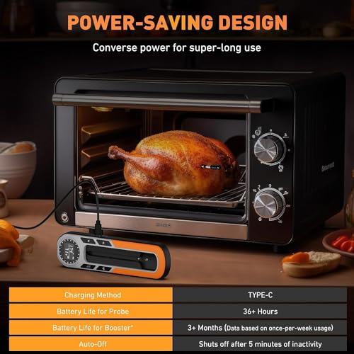 500FT Bluetooth Smart Meat Thermometer for BBQ Cooking