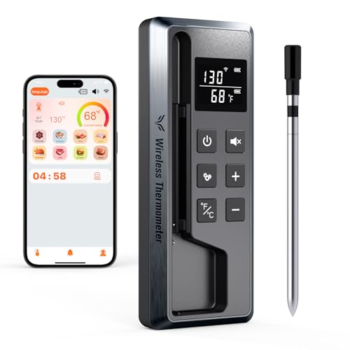 Wireless Bluetooth Meat Thermometer for Remote Cooking Monitoring