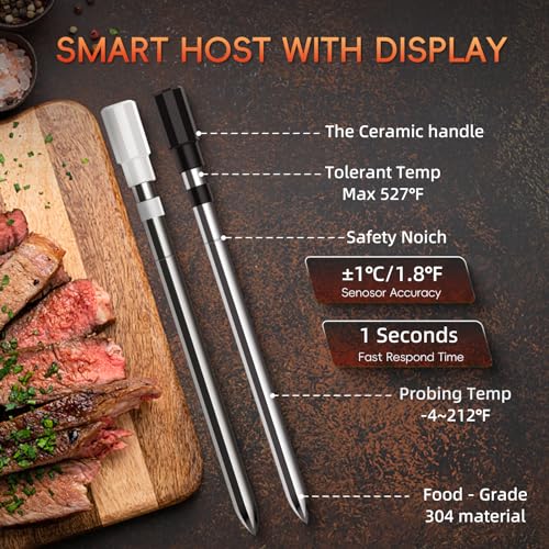 Wireless Meat Thermometer with 2 Probes, Smart Control
