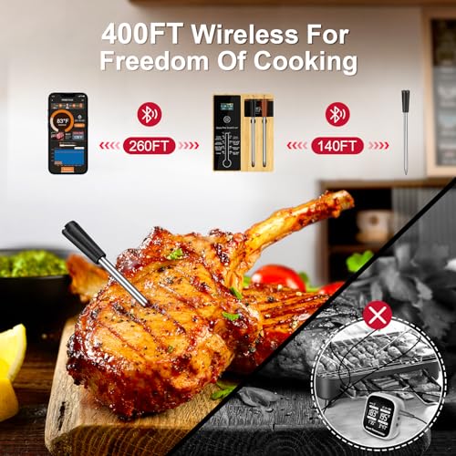 Long Range Bluetooth Meat Thermometer for Grilling BBQ