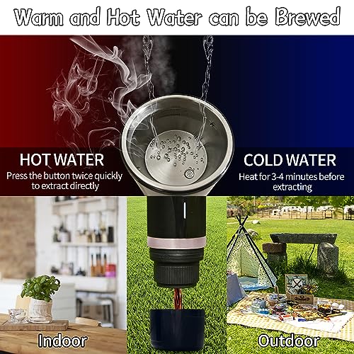 Glueckzeit Portable Espresso Machine, Self-Heating, Rechargeable, 20 Bar