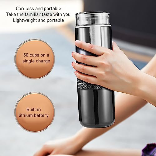 Portable Electric Espresso Maker, Rechargeable, for Travel & Office
