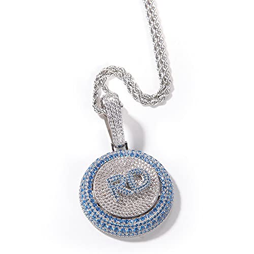 Custom Rotating Letter Pendant Chain with Initials & Numbers