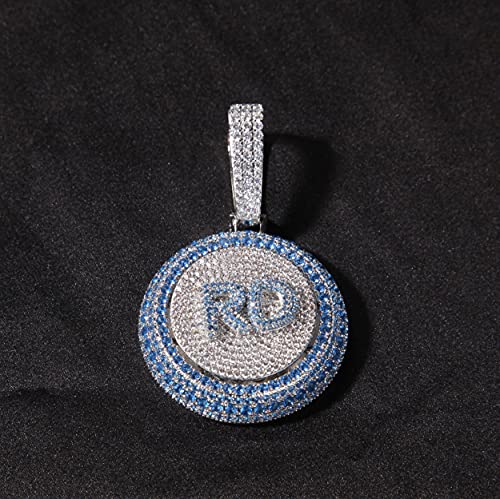 Custom Rotating Letter Pendant Chain with Initials & Numbers