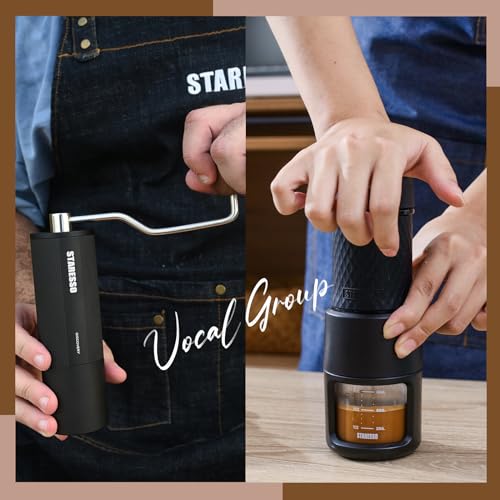 STARESSO Portable Espresso Maker & Manual Coffee Grinder Set