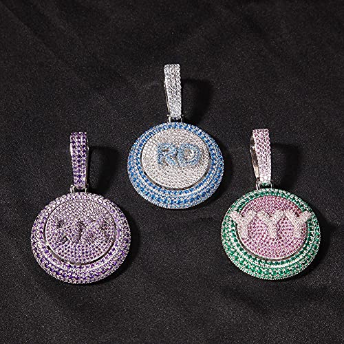 Custom Rotating Letter Pendant Chain with Initials & Numbers