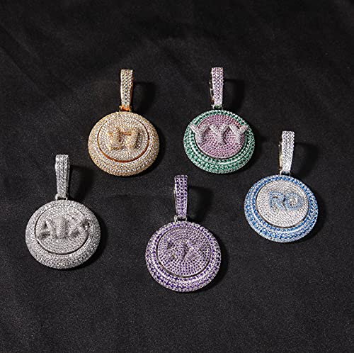Custom Rotating Letter Pendant Chain with Initials & Numbers