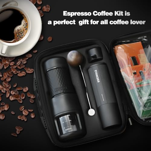 STARESSO Portable Espresso Maker & Manual Coffee Grinder Set