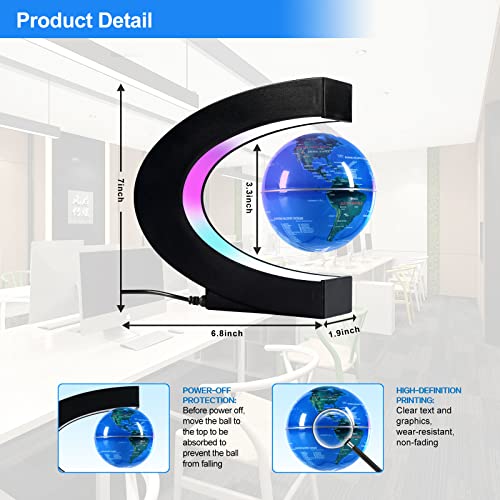 Levitating Globe with LED Lights for Home Office